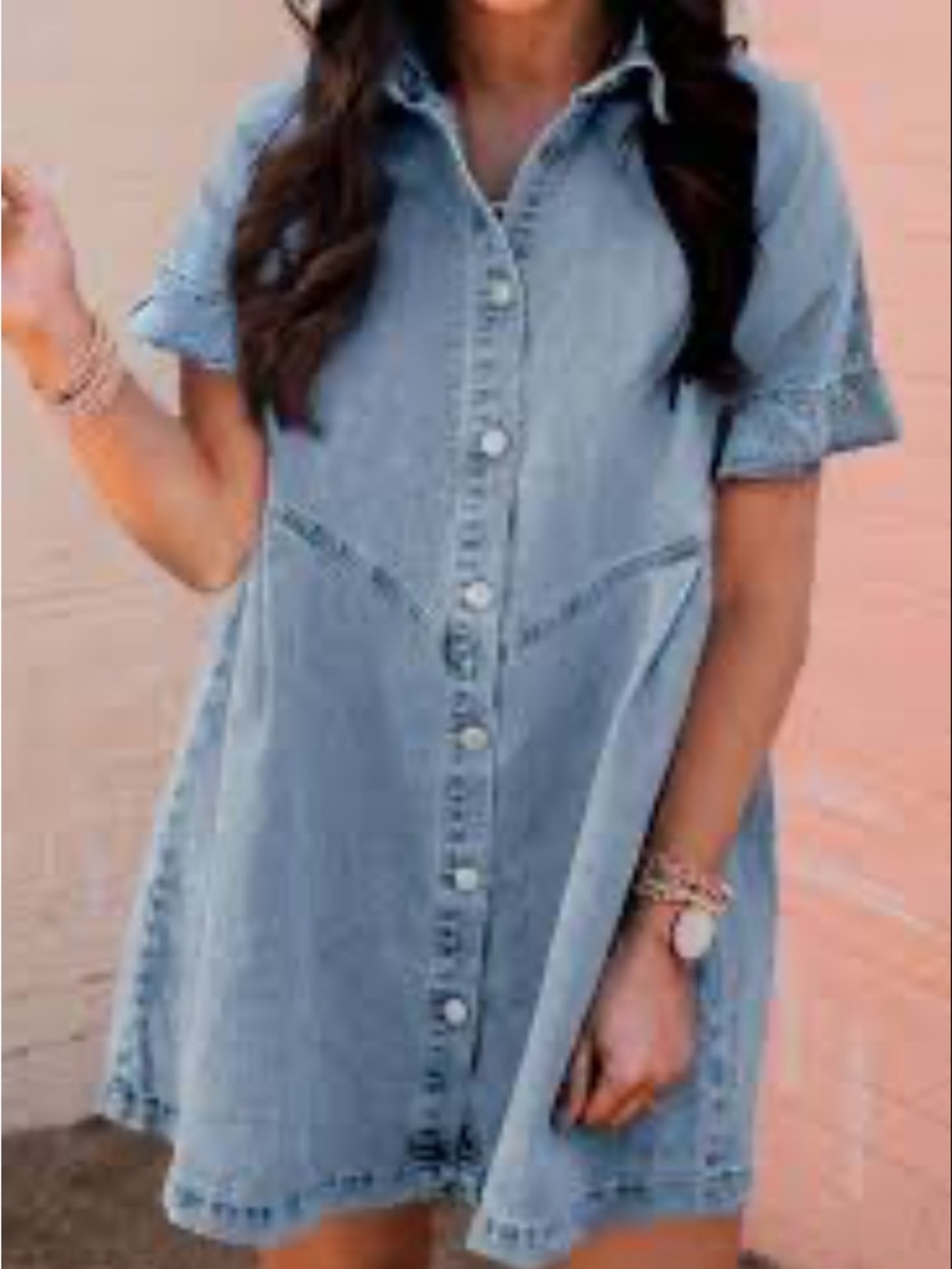 Lightweight stretch denim Mini/midi Dress, country concert dream!